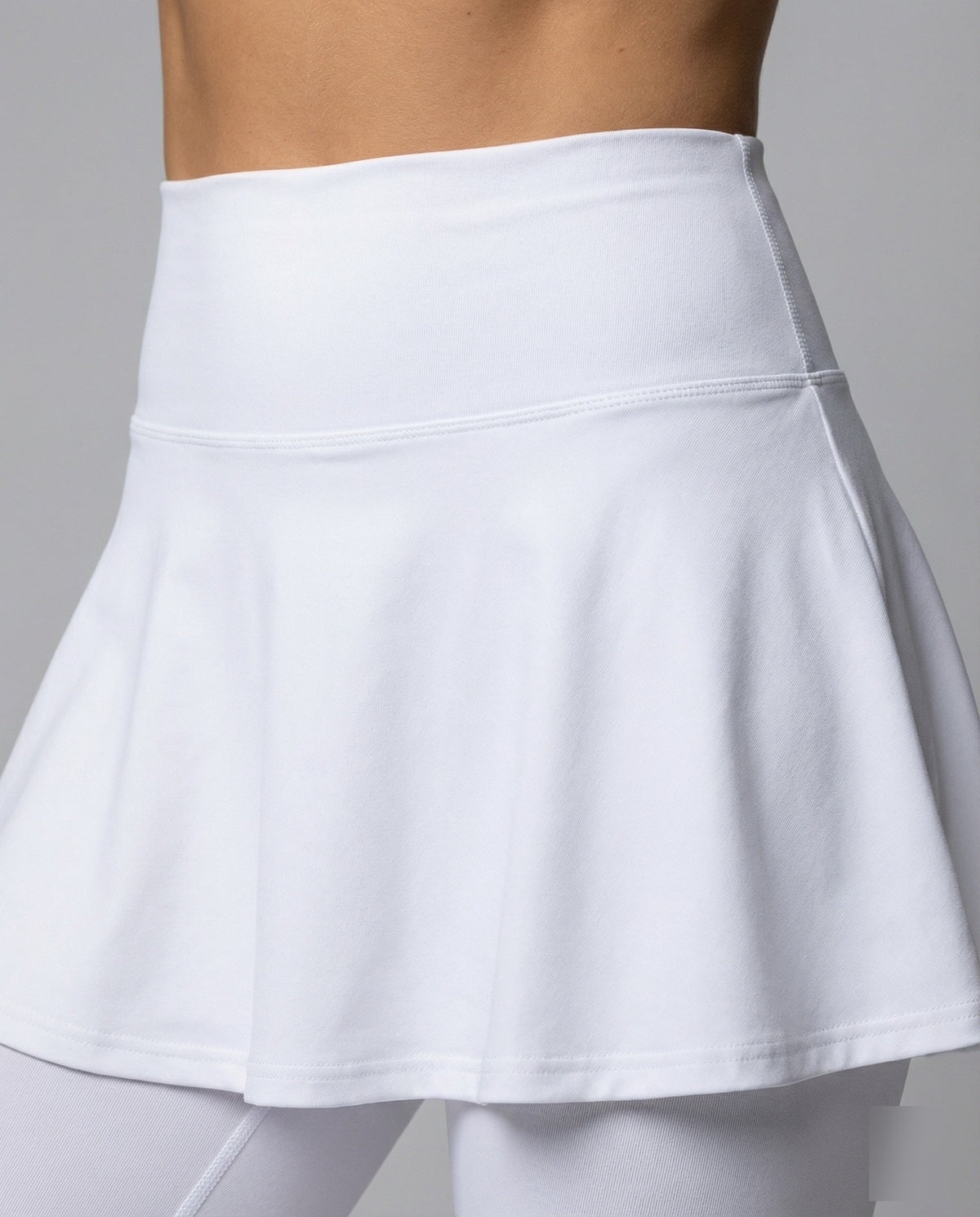 Women Sporty Sewn Bell Skirt Stretch Sporty Leggings - detail close-up