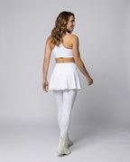 Women Sporty Sewn Bell Skirt Stretch Sporty Leggings - back view