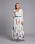Maxi dress summer women chiffon pleated - front view