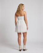 Women's bandeau dress with a loose fit and fine WAll fashion structure - back view