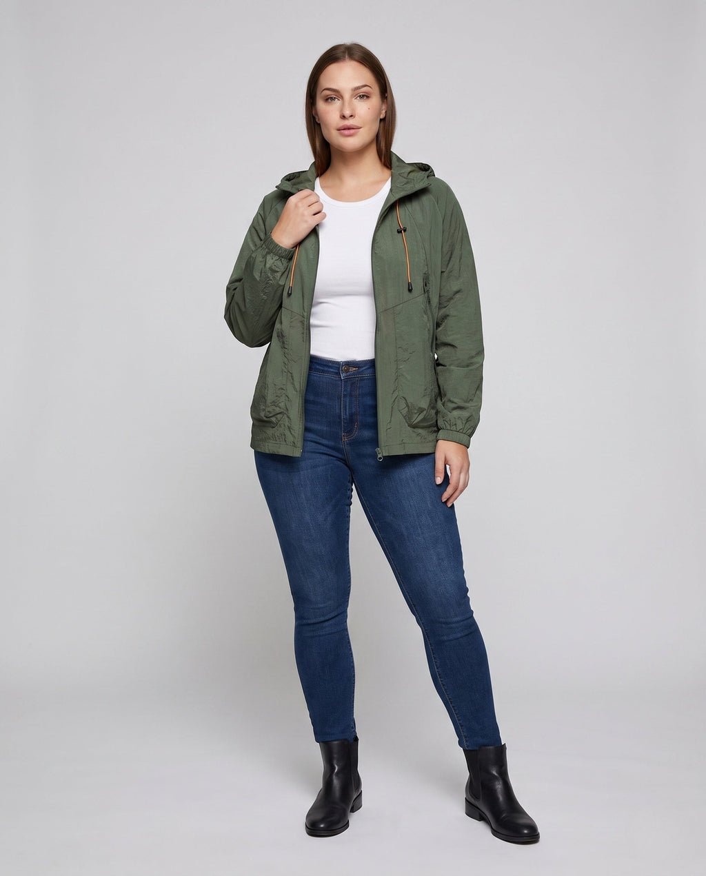 Women's Lightweight Outdoor Jacket with Adjustable Hood and Water-Repellent Material All Fashion - front view