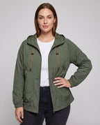 Women's Lightweight Outdoor Jacket with Adjustable Hood and Water-Repellent Material All Fashion - upper body view