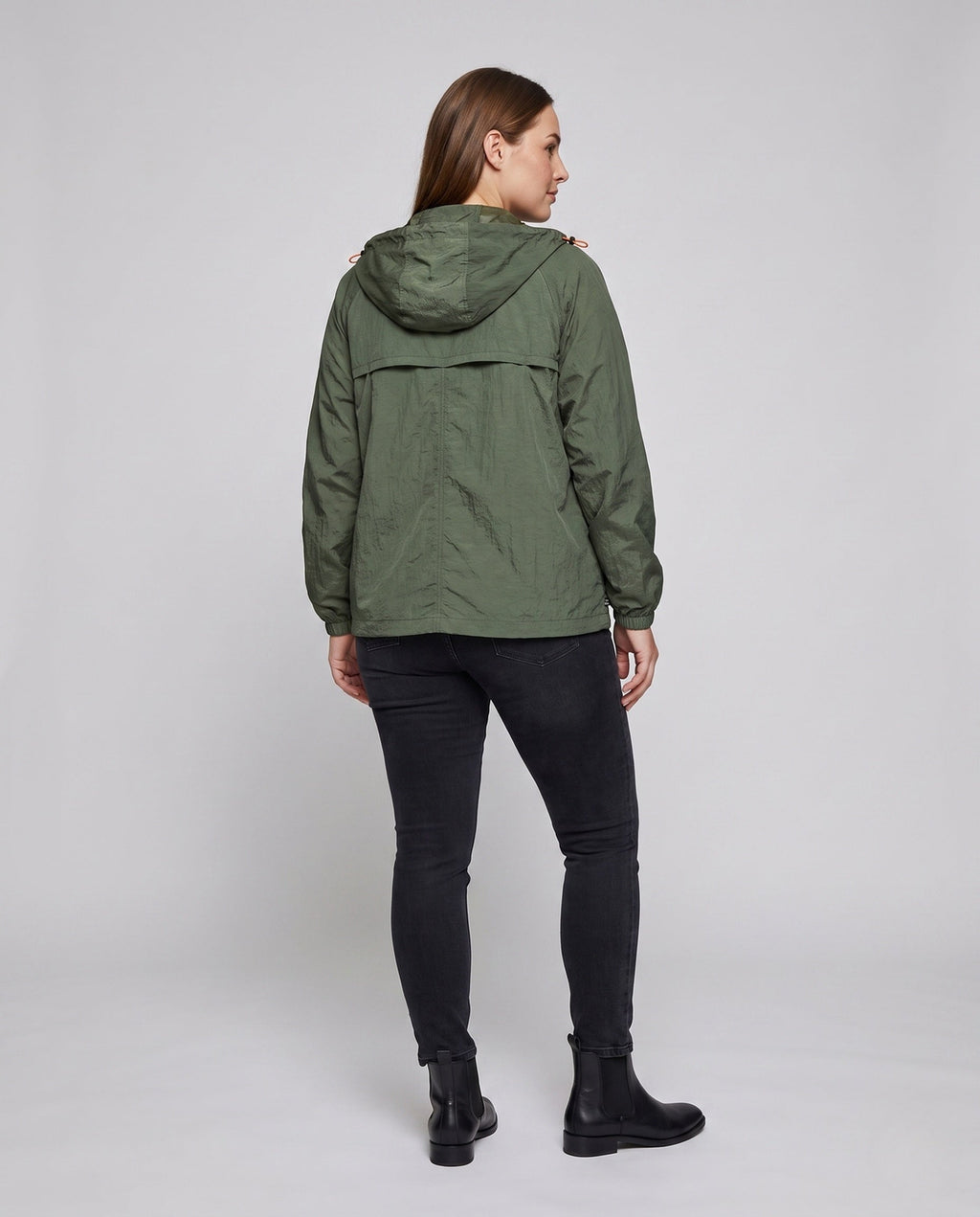 Women's Lightweight Outdoor Jacket with Adjustable Hood and Water-Repellent Material All Fashion - back view