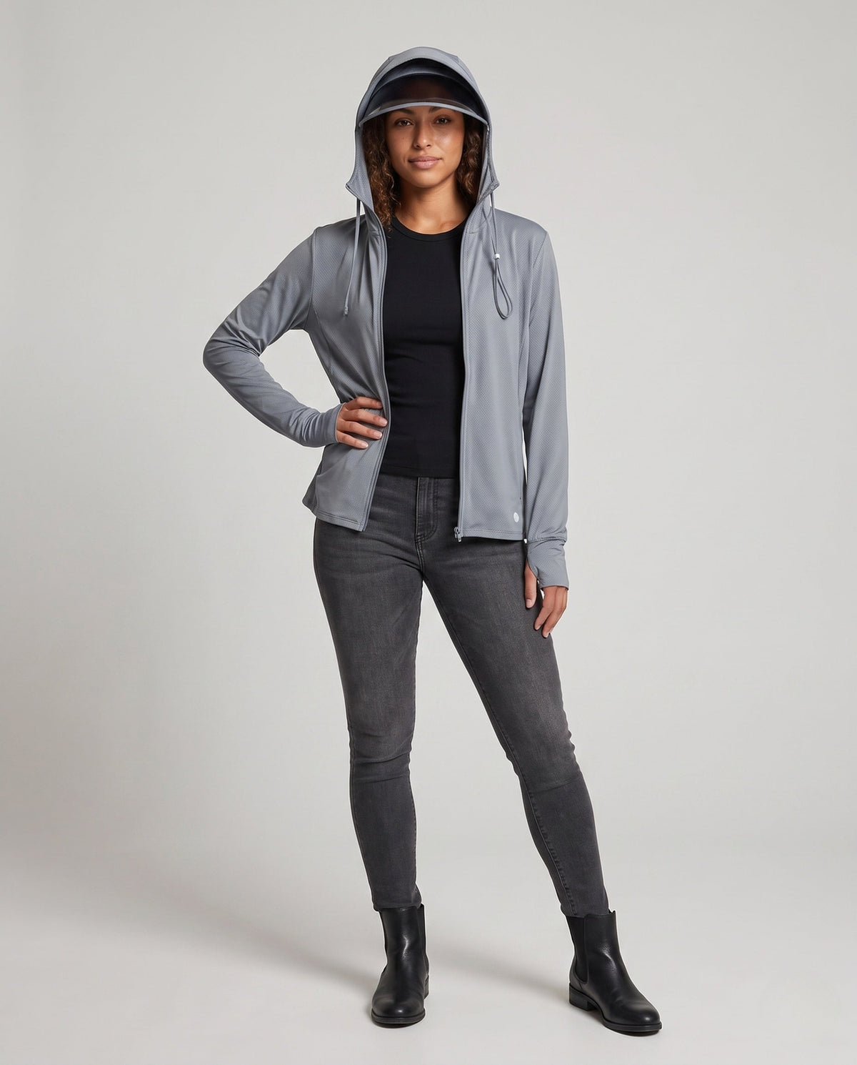 Women's breathable and water-repellent hooded jacket All Fashion - front view