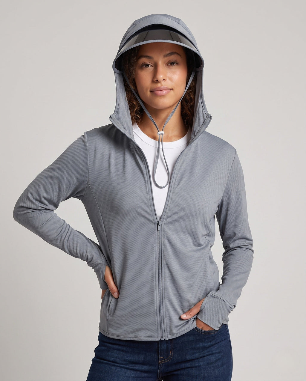 Women's breathable and water-repellent hooded jacket All Fashion - upper body view