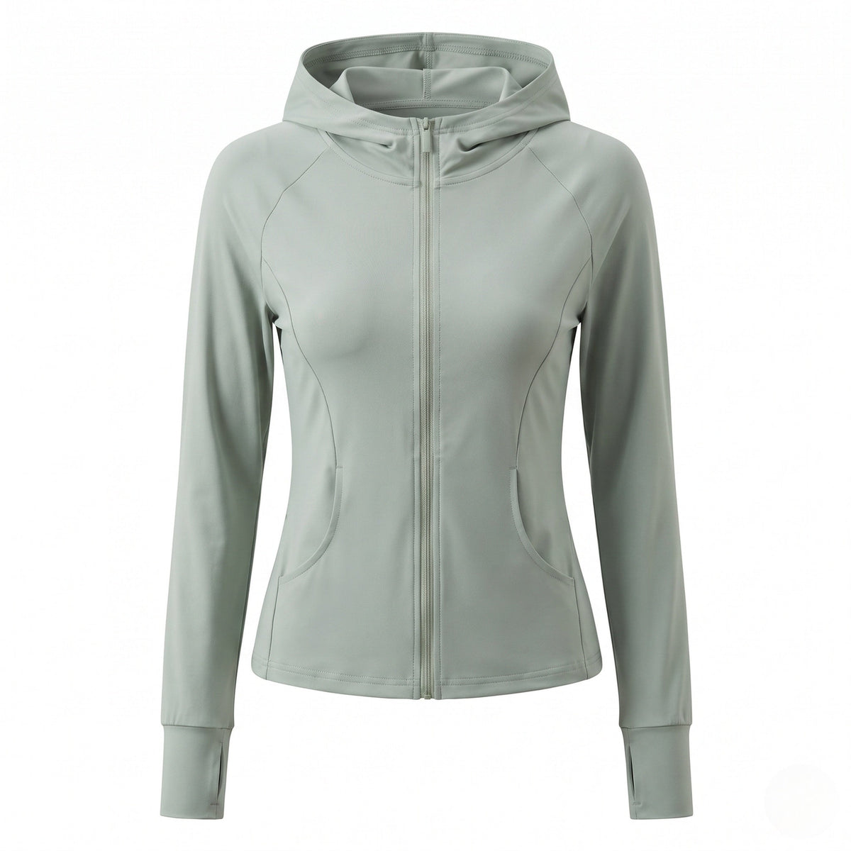 Women's sporty hoodie with zip and figure-flattering cut All Fashion - product shot