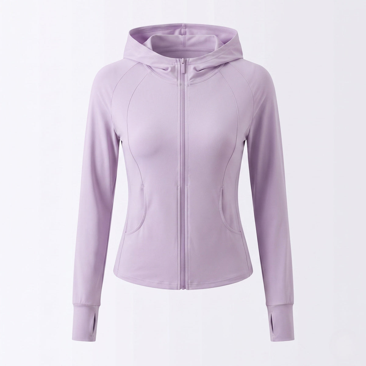 Women's sporty hoodie with zip and figure-flattering cut All Fashion - product shot