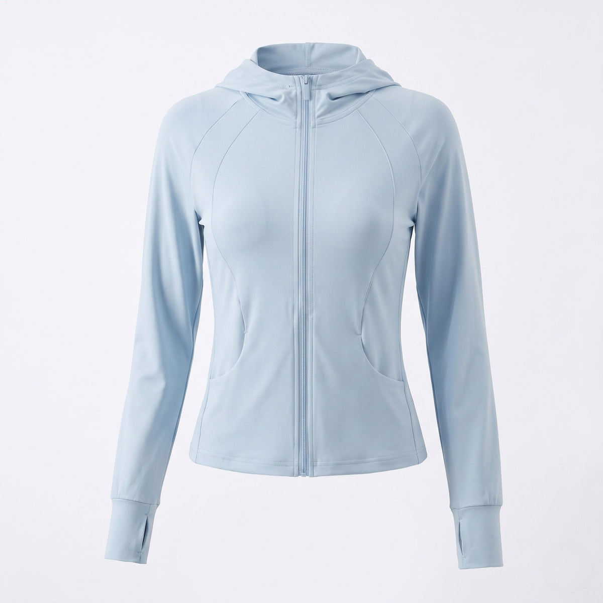 Women's sporty hoodie with zip and figure-flattering cut All Fashion - product shot