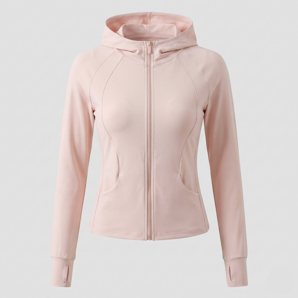 Women's sporty hoodie with zip and figure-flattering cut All Fashion - product shot