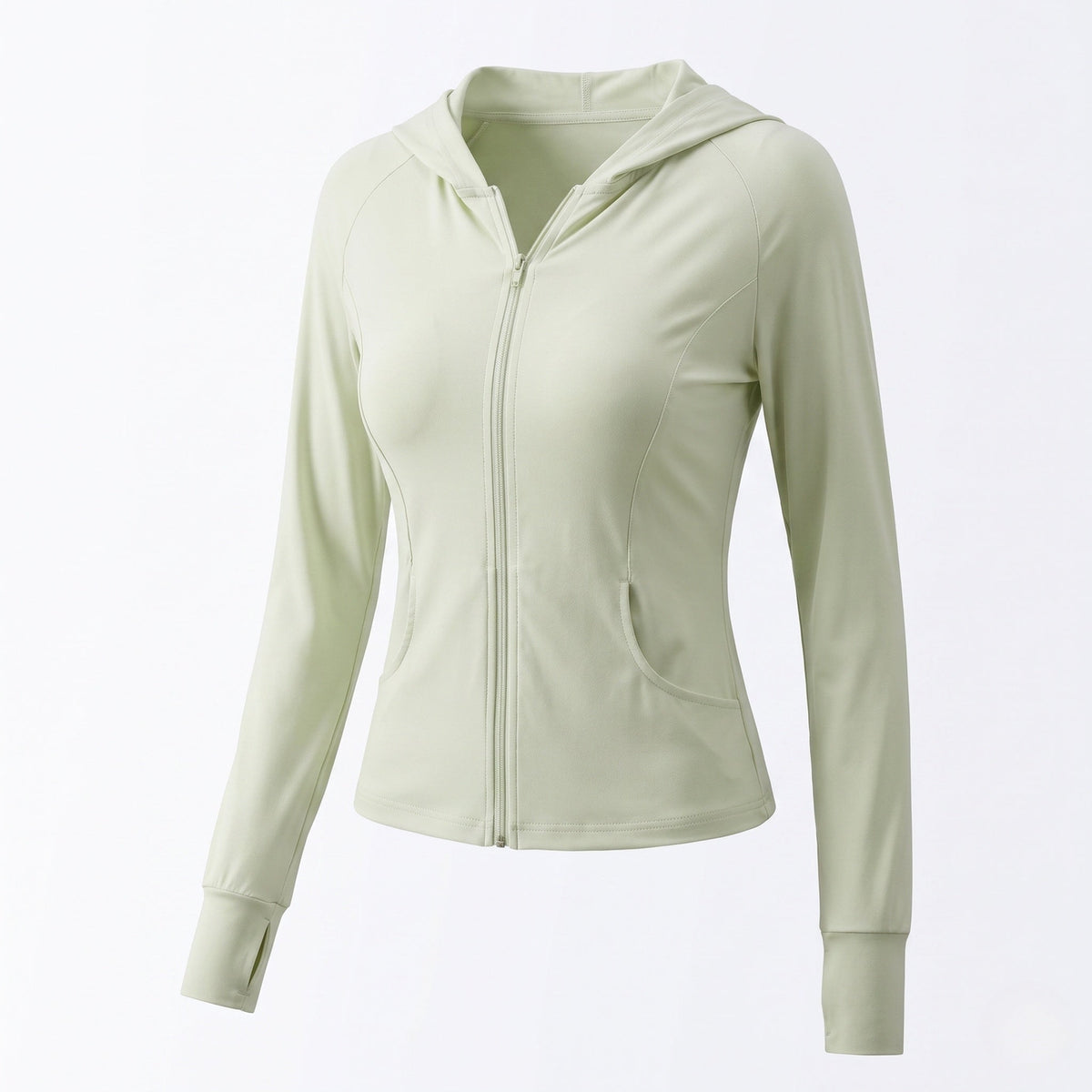 Women's sporty hoodie with zip and figure-flattering cut All Fashion - product shot