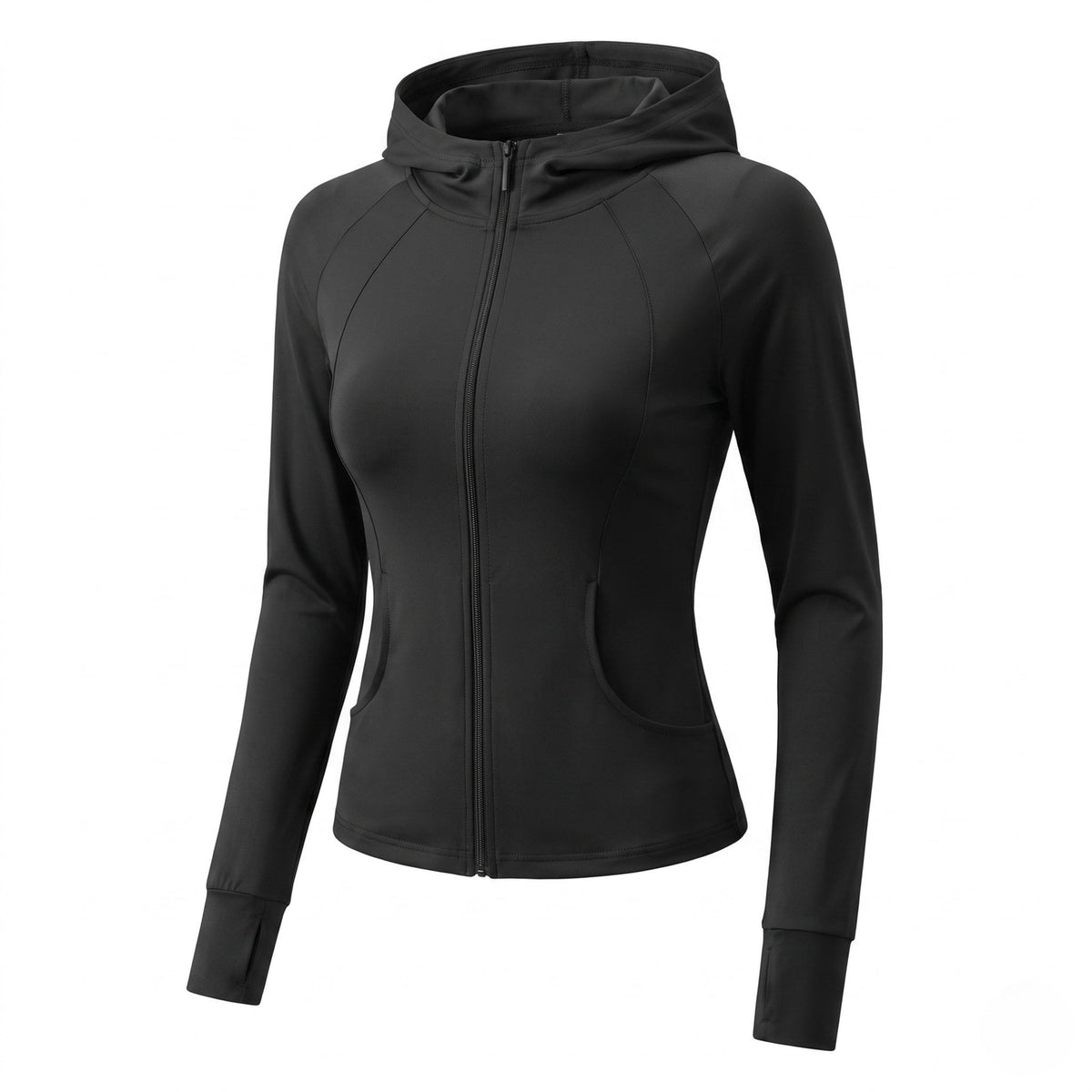 Women's sporty hoodie with zip and figure-flattering cut All Fashion - product shot
