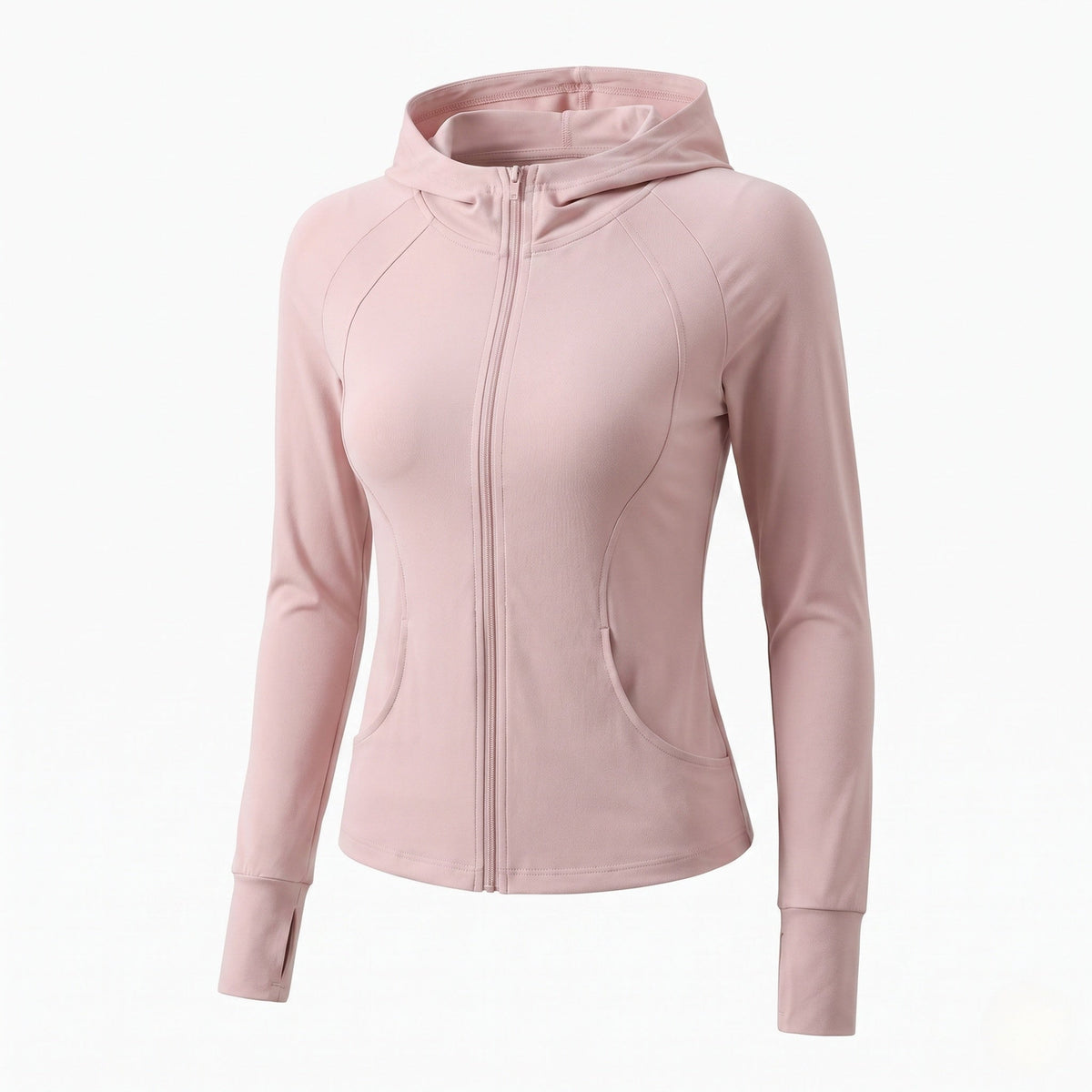 Women's sporty hoodie with zip and figure-flattering cut All Fashion - product shot