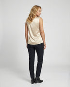 Women's Blouse Top Sleeveless V Neck - back view