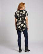 Women's Floral Oversized Blouse Shirt - back view